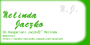 melinda jaczko business card